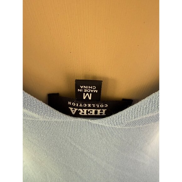 Light Blue Ribbed Midi Dress With Ruched Front Detail & Sleeveless Design - Medi - Picture 4 of 5